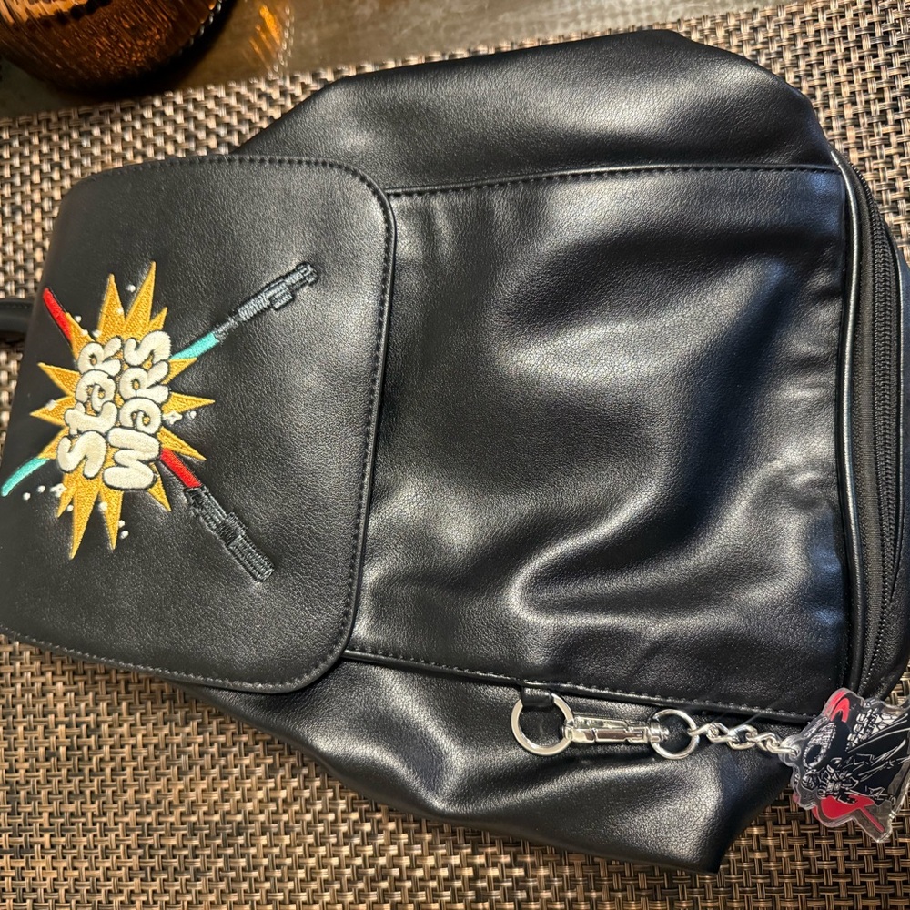 Vintage Star Wars Disney Black Backpack with Embroidered Design